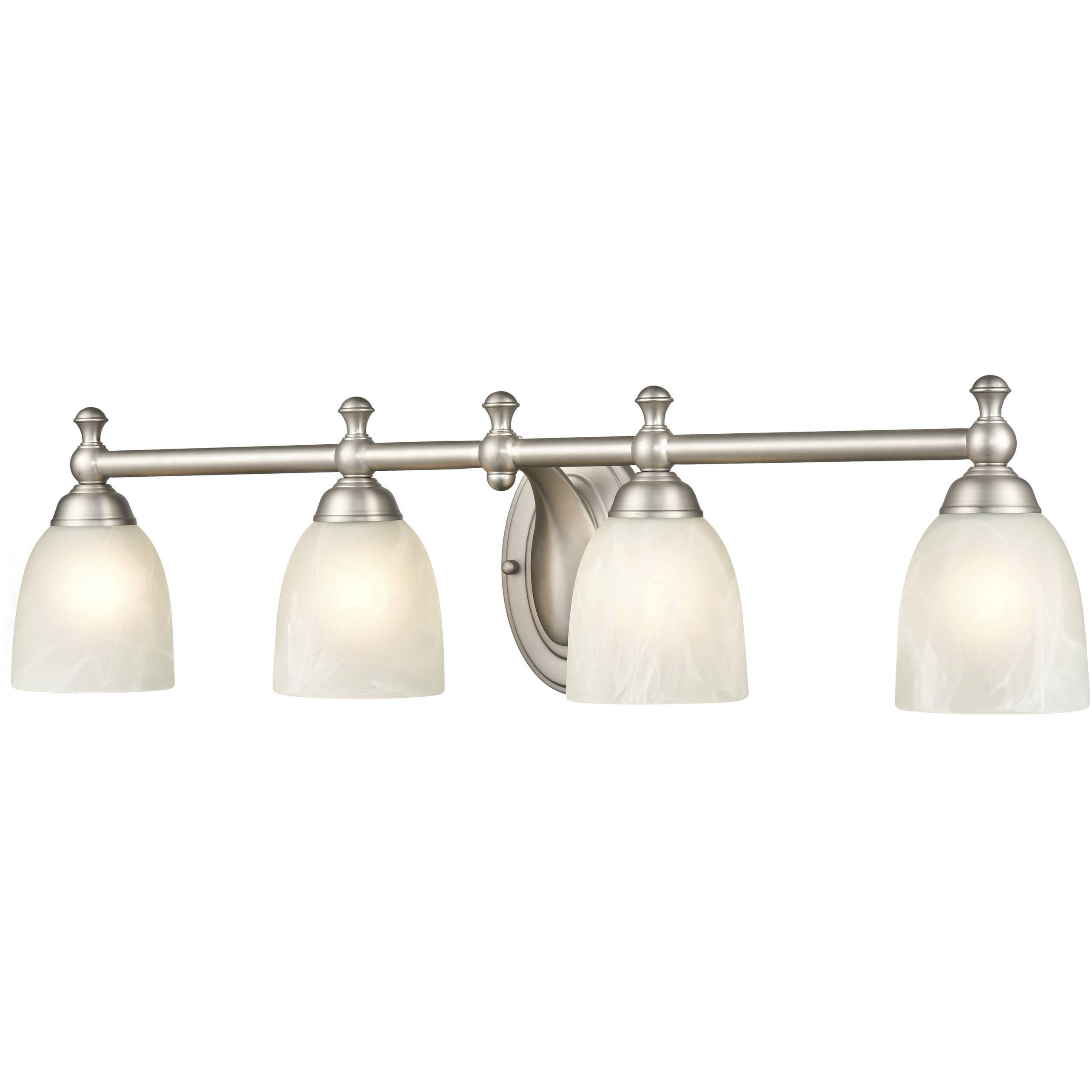 None 4 Light 30 inch Satin Nickel Bathroom Vanity Light Wall Light